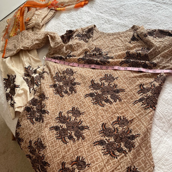 embroidered 3 pc suit kameez indian pakistani - Picture 5 of 5